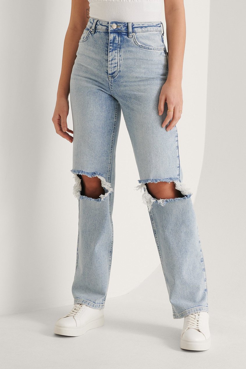 Jeans Jeans mit geradem Bein | Organische gerippte Denim-Jeans mit geradem Bein - DN80117