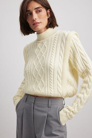 Off White Kabelstrikket sweater