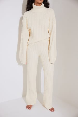 Off White Cable Knit Trousers