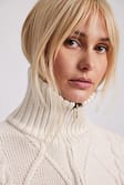Gardenia Cable Knitted Zip Detail Sweater