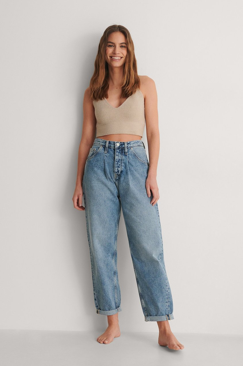 Jeans Mid Waist Jeans | Ausgebeult Jeans - CC34612