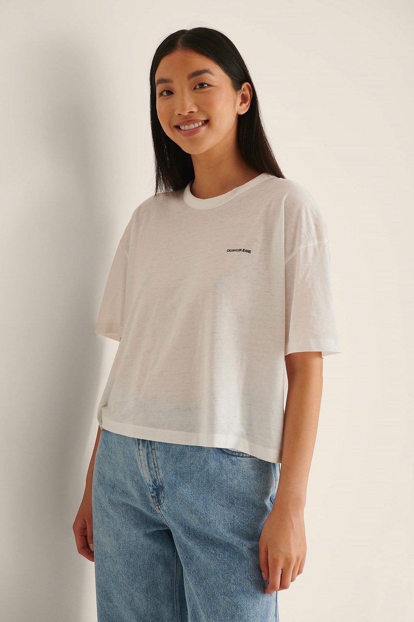 Oberteile Oversize T-Shirts | Burn Out Oversized Tee Weiß - GK26114
