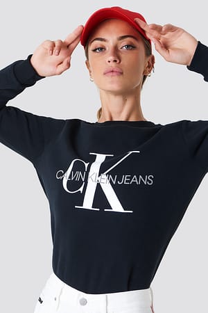 Core Monogram Logo Sweatshirt Grey | NA-KD | Sweatshirts