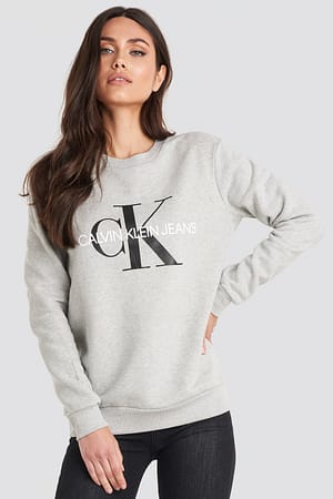 Core Monogram Logo Sweatshirt Grey | NA-KD
