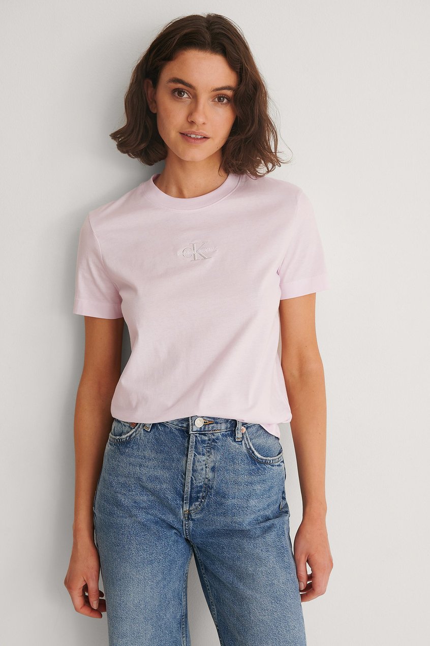 Oberteile T-Shirt mit Aufdruck | Organic Monogram Logo Tee Rosa - UE91294