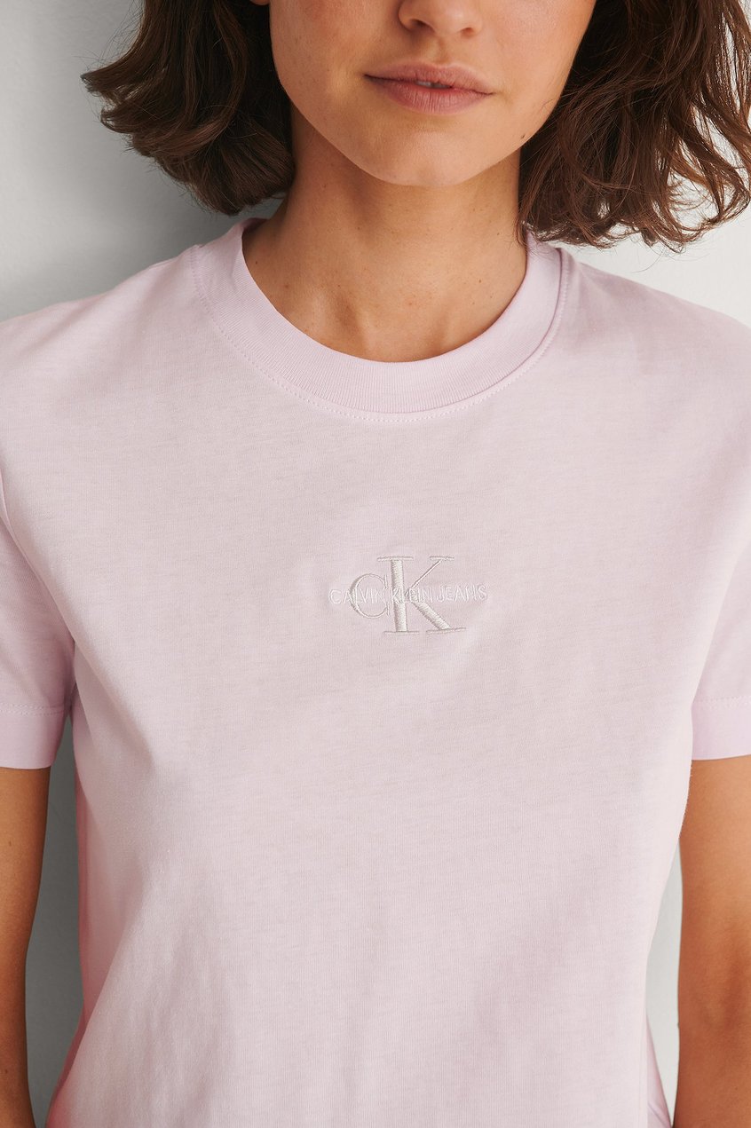 Oberteile T-Shirt mit Aufdruck | Organic Monogram Logo Tee Rosa - UE91294
