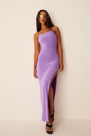 Purple Strakke maxi-jurk met kettingband