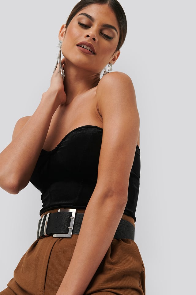 Velvet Bustier Black