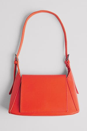 Tango Red Chunky Buckle Detail Shoulder Bag