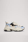 Creme/Light blue Chunky Contrast Detail Trainers