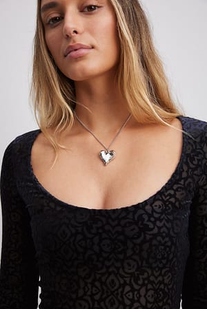 Silver Chunky Heart Necklace