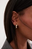 Gold Kraftige glitrende øreringe i genanvendt materiale