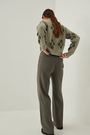 Box Pleat Suit Pants Brown | NA-KD