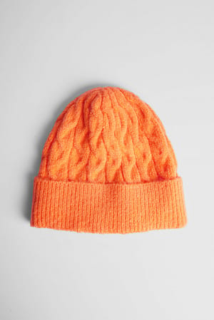 Orange Beanie-Mütze