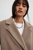Taupe Classic Belted Short Coat
