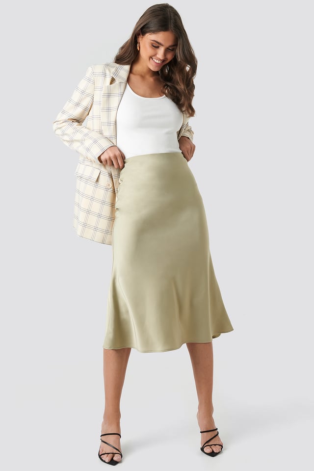 Satin Skirt Olive