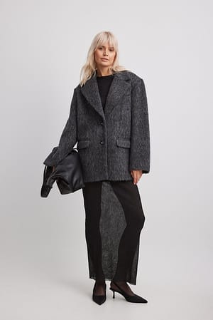 Classic Wool Blend Short Coat Outfit