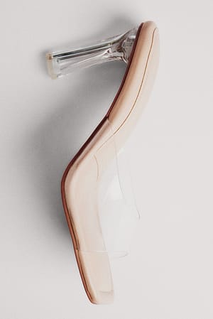 Nude Clear Padded Sole Heels