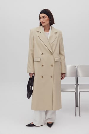 Light Beige Double Breasted Trenchcoat