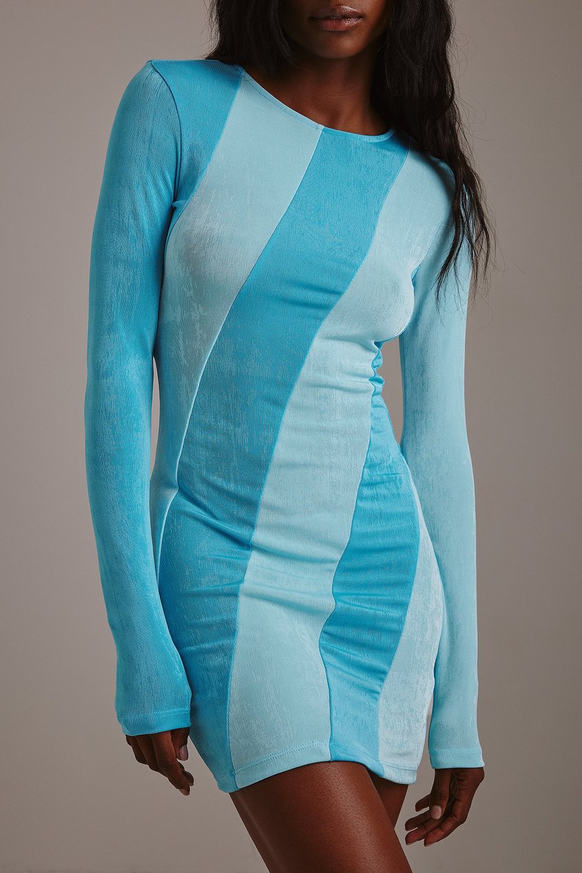 Robes Robes de Printemps | Robe courte effet color block Bleu - BG41123