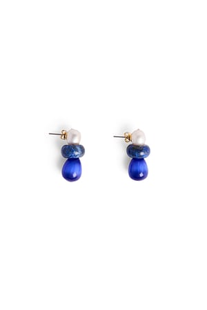Blue Small Stone Earrings