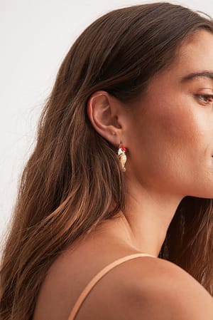 Gold Colored Stone Hoops