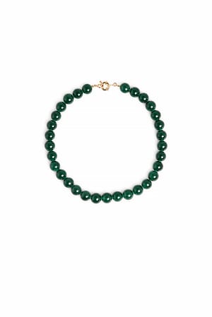 Jade Big Stone Bead Necklace