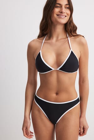 Black/White Braguita de bikini con contraste