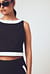 Contrast Detail Boat Neck Top