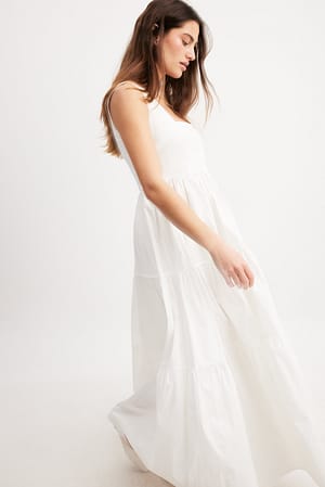 White Ruime maxi-jurk van katoen
