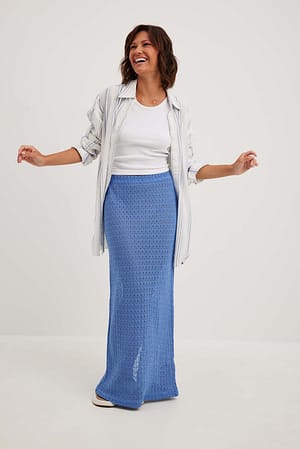 Crochet High Waist Maxi Skirt Outfit