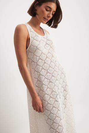 Offwhite Crochet Maxi Dress