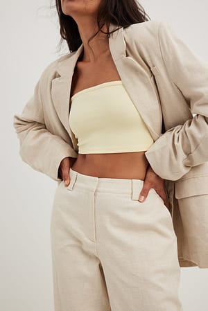 Light Yellow Cropped Tube Top