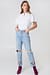High Waist Embroidered Ankle Jeans