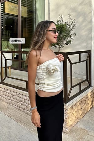 Offwhite Rose Tube Top