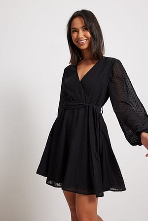 Black Kopertowa sukienka mini