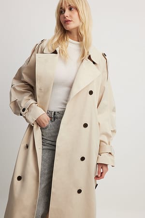 Ecru Double Breasted Trenchcoat