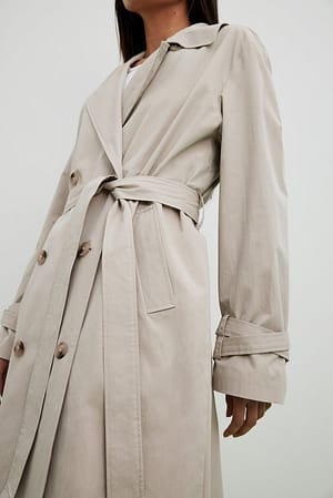 Beige Trench à double boutonnage
