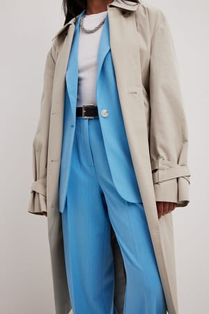 Beige Double Buttoned Trenchcoat
