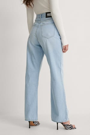 Superlight Blue Gerade geschnittene Jeans mit hoher Taille