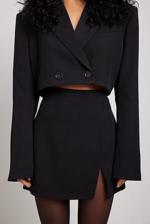 Black Dramatic Cut Out Skirt