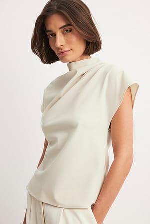 Offwhite Draped Top