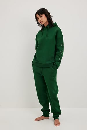 Green Spodnie dresowe ze sznurowaniem