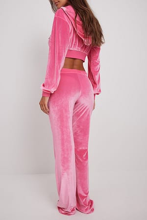 Pink Pantaloni in velluto con coulisse
