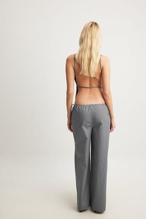 Grey Pantalones con cordón en la cintura