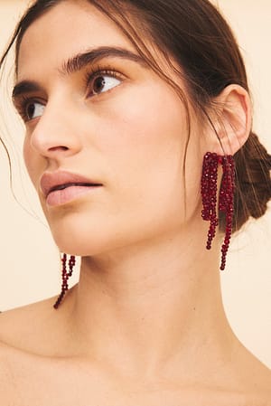 Red Sparkling Bow Earrings