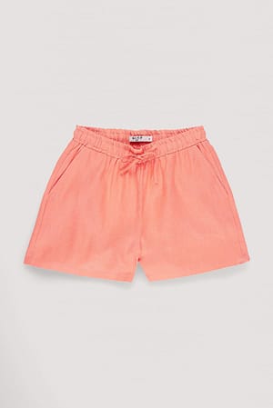 Elastic Linen Shorts Orange | NA-KD