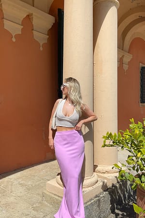 Pink Fitted Maxi Skirt