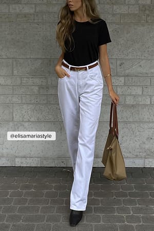 White Rette jeans med høy midje