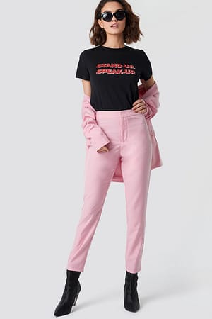 Pink Emilie Briting x NA-KD Ankle Pants